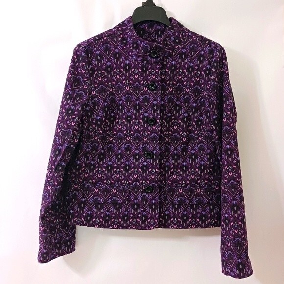 Charter Club Women's Jacket Multi Color Purple with pink. Large - Picture 1 of 11